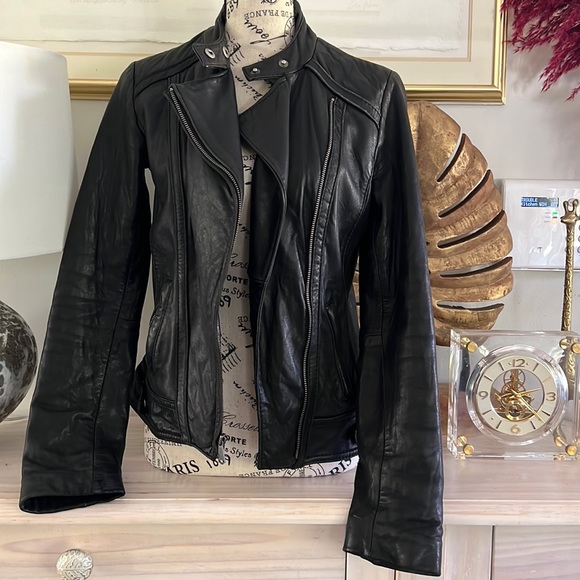 Bike sexy 100% genuine leather jacket by Michael Kors - Picture 2 of 15